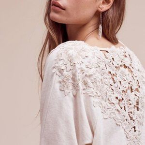 Anthropologie Meadow Rue Bria Lace Back Sweatshirt